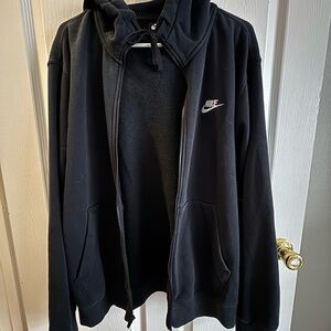 Nike Men's Black Zip-Up Hoodie